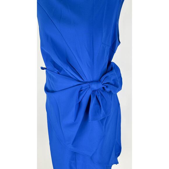 Fehaute Boat Neck Sleeveless Bow Sheath Cocktail Dress Blue Womens Size 12 New - Picture 3 of 12